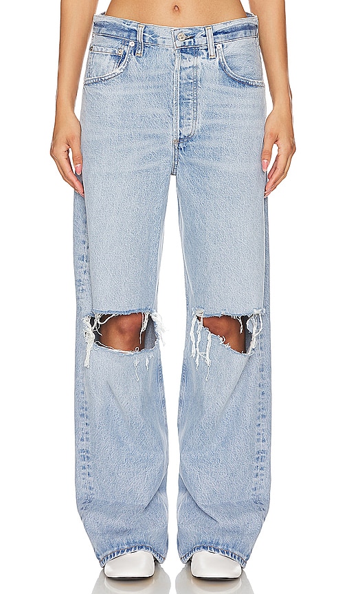 Shop Citizens Of Humanity Ayla Baggy Cuffed Crop In Blue