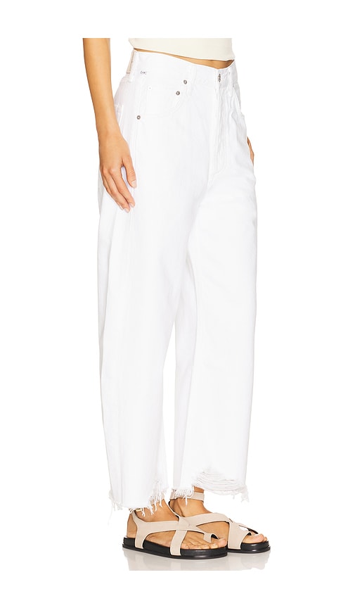 Citizens Of Humanity Ayla Raw-hem Cropped Wide-leg Jeans In White