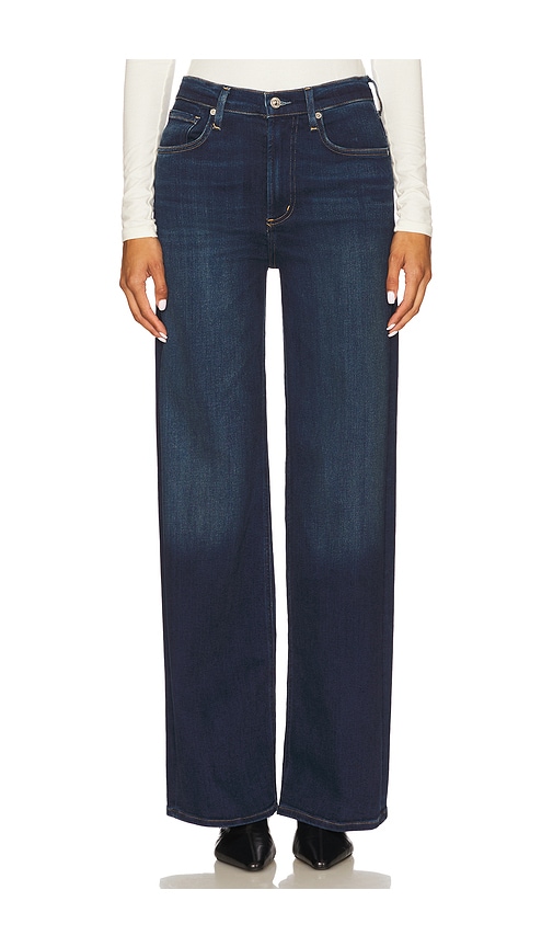 Citizen Of Humanity Lyra Long Wide Leg Jeans In Blue