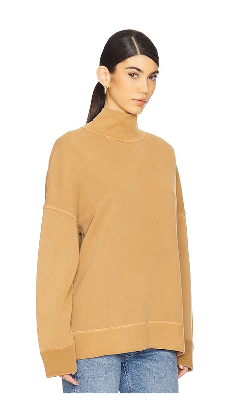 Citizen Of Humanity Cara Fleece Turtleneck Pullover In Tan