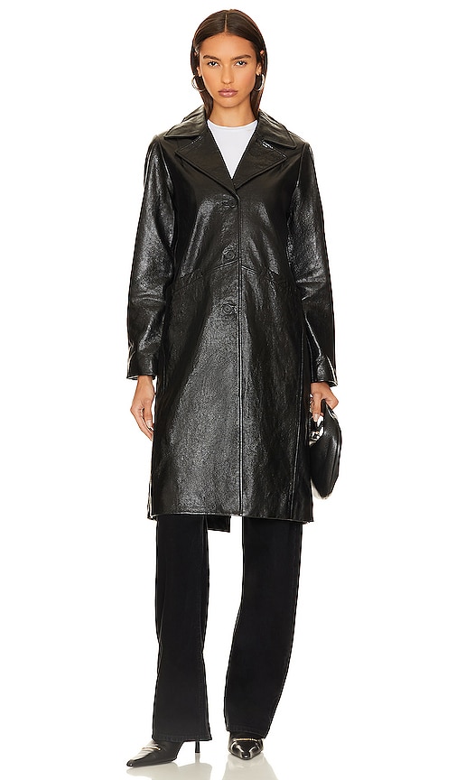 Shop Citizens Of Humanity Bay Leather Coat In Black
