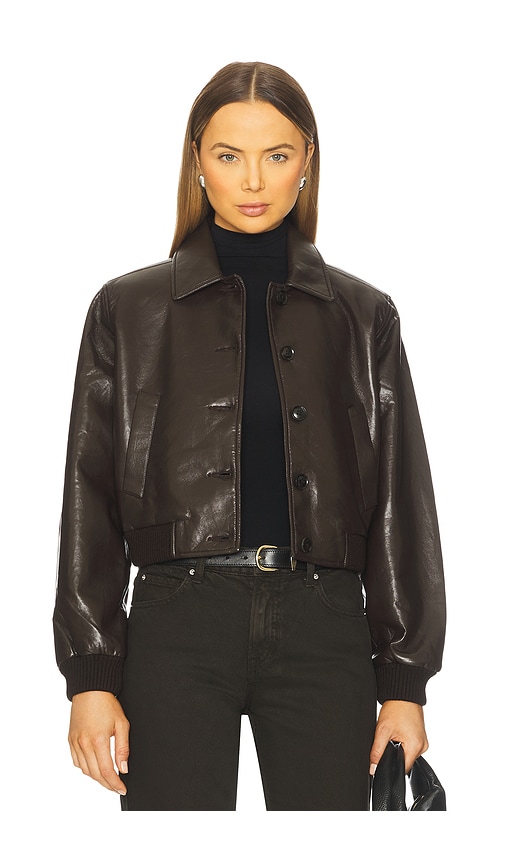 Citizen Of Humanity Lola Leather Bomber Jacket In Brown
