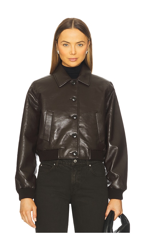 Citizen Of Humanity Lola Leather Bomber Jacket In Brown