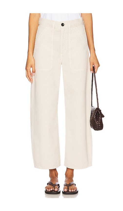 Ayla Cargo Crop in Ivory. - size 34 (also in 23, 24, 25, 26, 27, 28, 29, 30, 31, 32, 33)