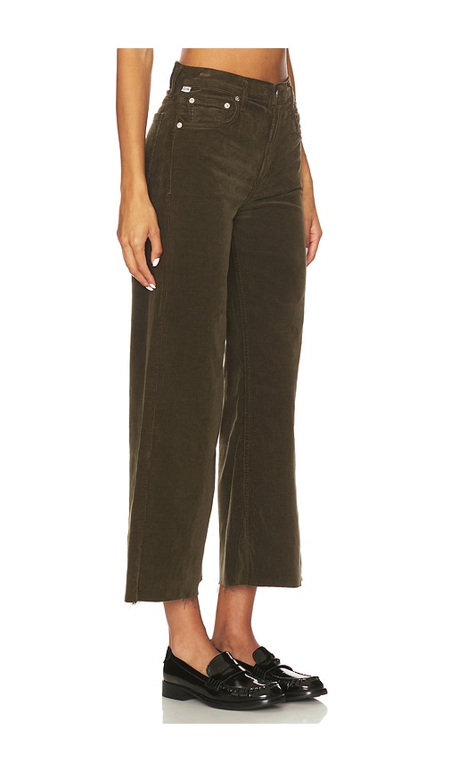Citizen Of Humanity Lyra Cotton Corduroy Wide-leg Pants In Green