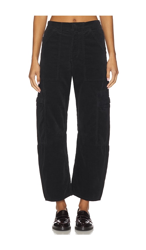 Citizen Of Humanity Citizens Of Humanity Marcelle Low Slung Corduroy Cargo Trousers In Black