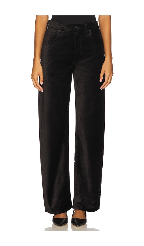 Citizen Of Humanity Velvet Ayla Baggy Trousers In Black