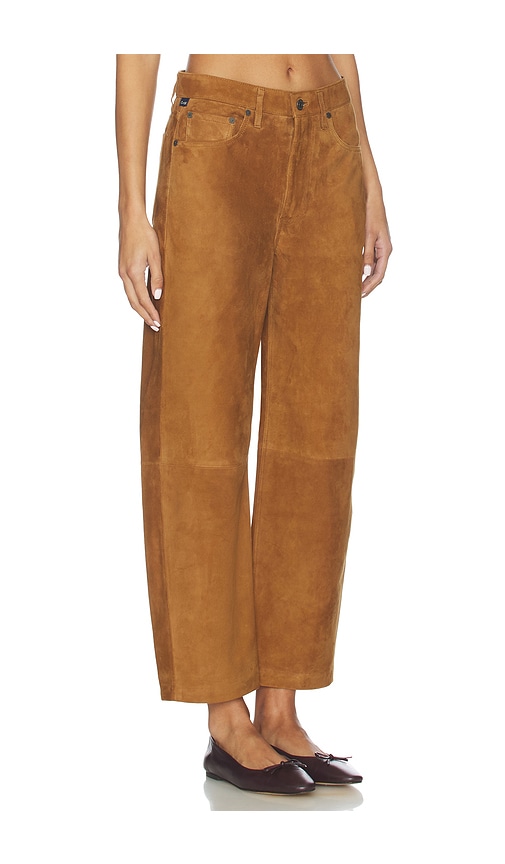 Citizen Of Humanity Miro Low-rise Suede Straight-leg Pants In Brown