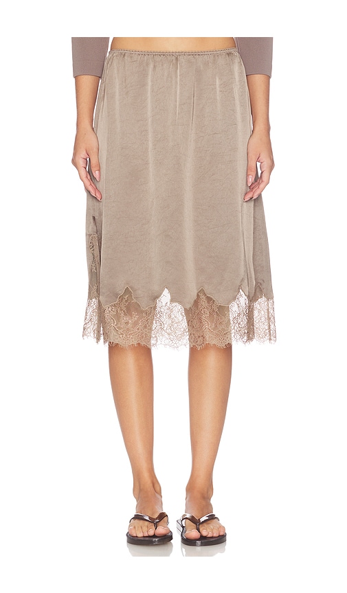 Citizen Of Humanity Lace Trimmed Skirt In Cocoa