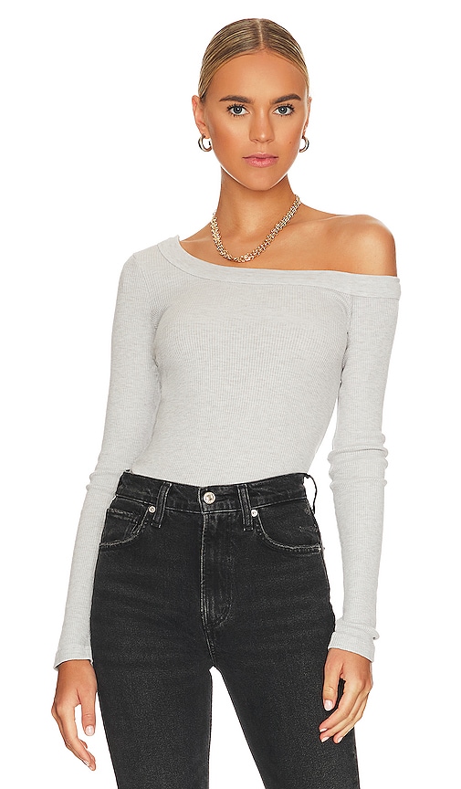 Citizens of Humanity Wren Off The Shoulder Top in Sparrow Heather | REVOLVE