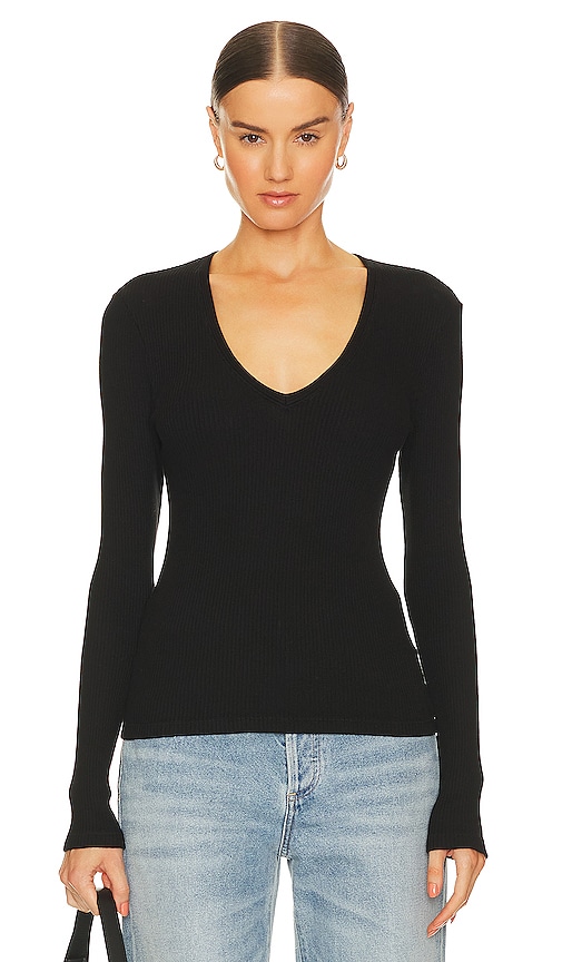 Shop Citizens Of Humanity Florence V-neck In Black