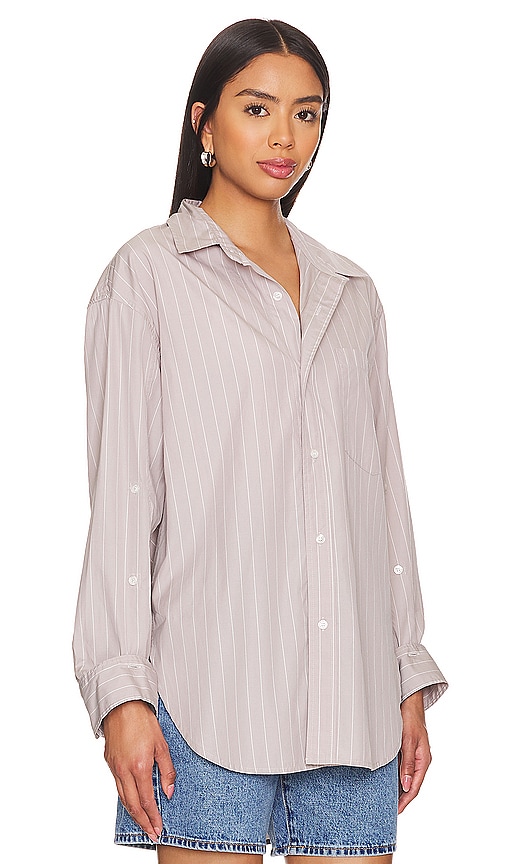 Shop Citizens Of Humanity Kayla Shirt In Tailor Grey Stripe