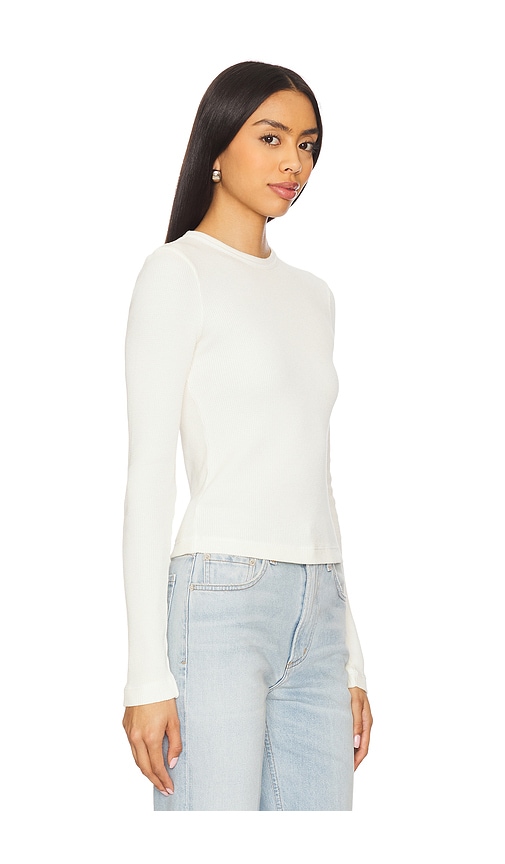 Citizen Of Humanity Citizens Of Humanity Pilar Long Sleeve Recycled Cotton Waffle Knit T-shirt In White