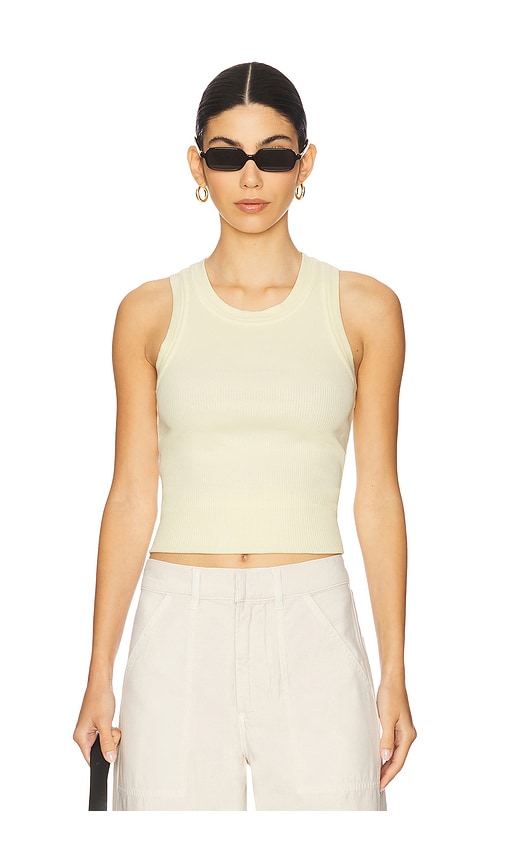 Isabel Rib Tank Top in Yellow. - size XL (also in L, M, S, XS)