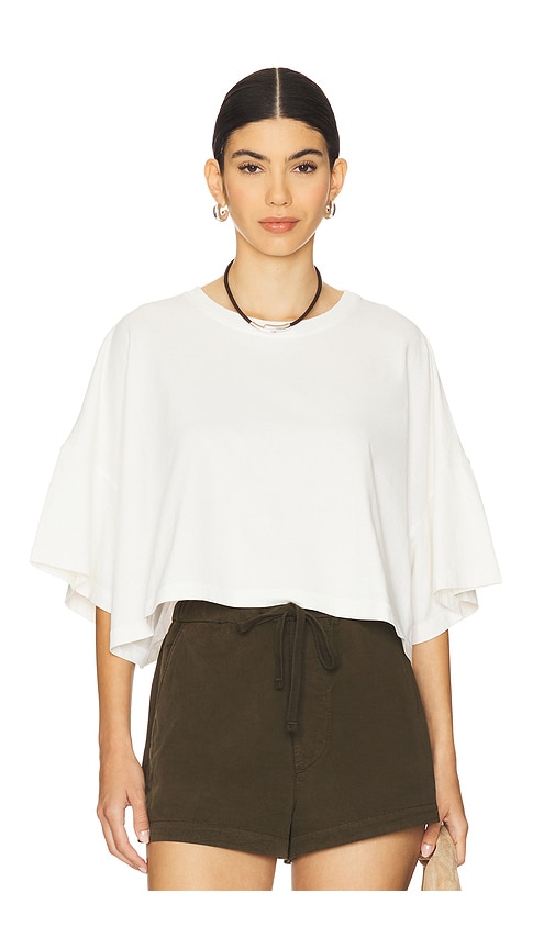 Crop Cape Tee in Cream. - size XL (also in L, M, S, XS)