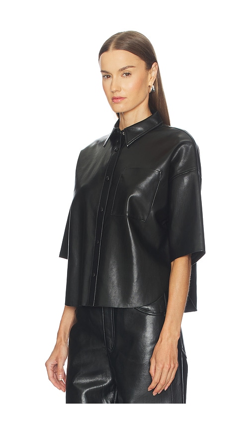 Citizen Of Humanity Frances Cropped Cape Button Up In Black