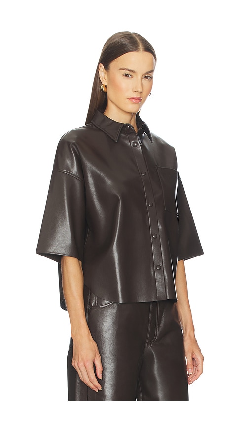 Citizen Of Humanity Frances Cropped Cape Button Up In Chocolate In Brown