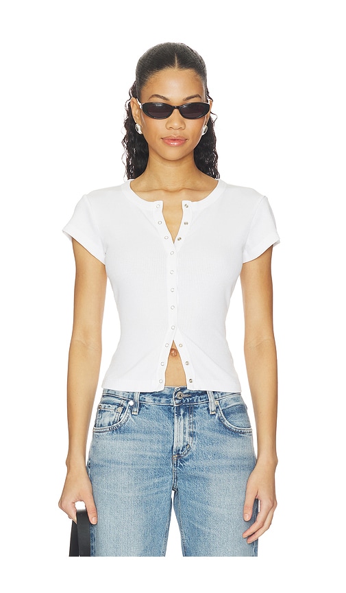 Citizens of Humanity Tabi Short Sleeve Cardigan in White. - size M (also in L, S, XS)