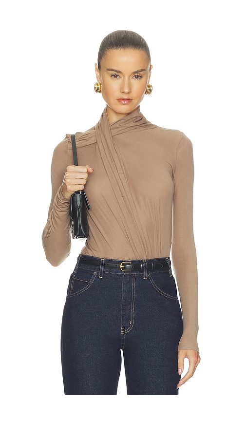 Citizens of Humanity Sculptural Bodysuit in Brown. - size L (also in M, S, XS)