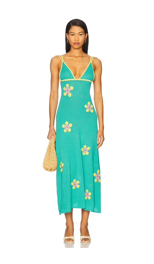 Carolina Flowers Dress in Teal. - size XS/S (also in M/L)
