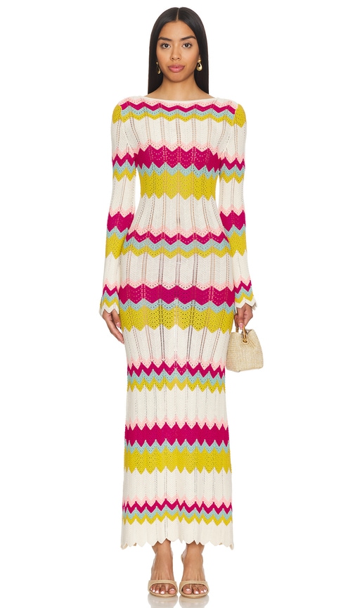 Shop Capittana Piper Dress Multicolor In Cream