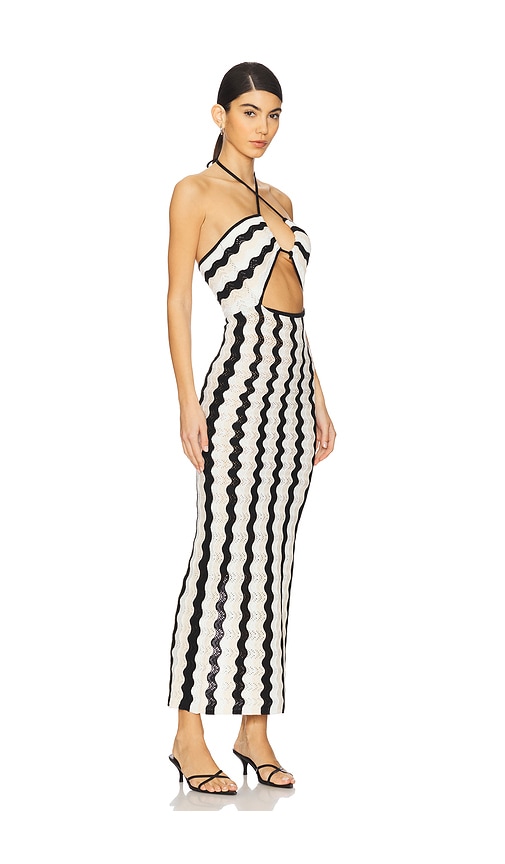 Capittana Poppy Cutout Halter Cover-up Dress In Black