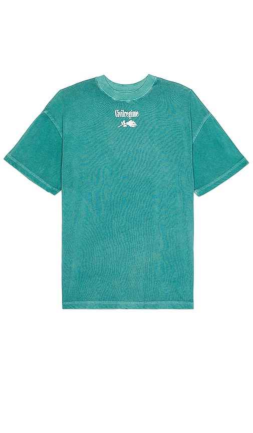 Shop Civil Regime The Motto American Classic Oversized Tee In Gotham Green