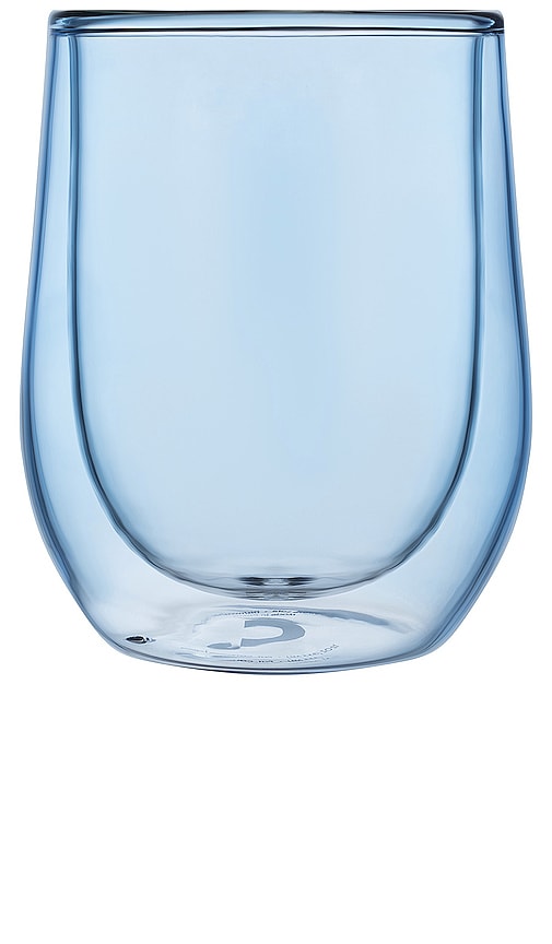 Corkcicle Prism Stemless Glass, Set of 2 - Ice Blue