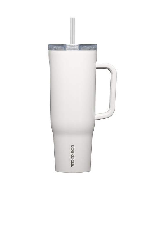 Corkcicle Cruiser 40-ounce Insulated Tumbler With Handle In Oat Milk