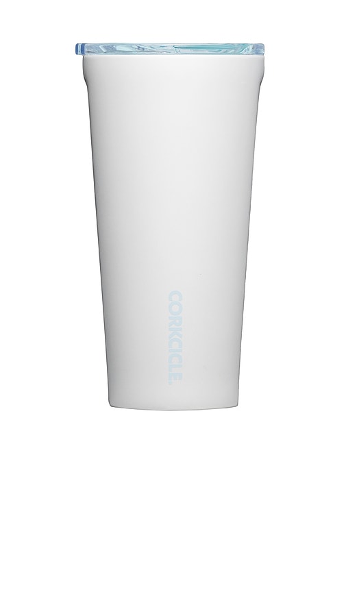 Shop Corkcicle Pure Taste Tumbler 16oz In Ceramic White & Powder Blue