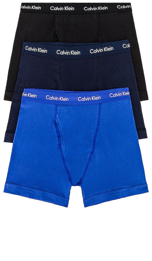 Black, Klein Brief Piece Klein REVOLVE Calvin Water Underwear Boxer Shadow, & | Blue Cobalt 3 in Calvin Set
