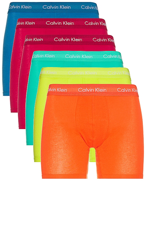Calvin Klein Underwear SLIP en Cherry Tomato, Persian Red, Lemon Lime, Aqua  Green, & Blue Ambience