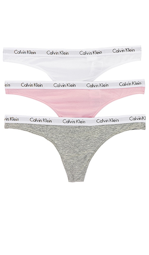 Calvin Klein Underwear Carousel 3 Pack Underwear in Bubblegum, White & Grey  Heather
