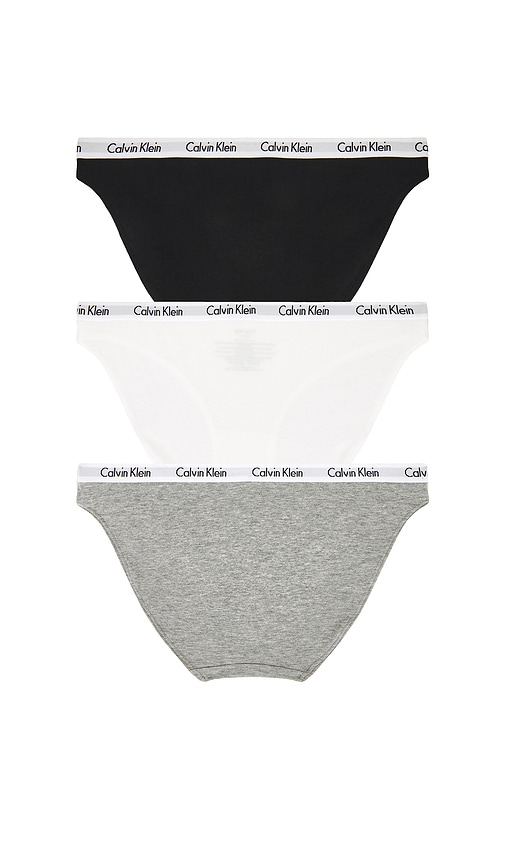 Calvin Klein Underwear Calvin Klein Carousel Bikini 3 Pack In Heather Grey White & Black