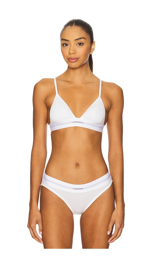 Calvin Klein Underwear Modern Rib Unlined Triangle Bra In White