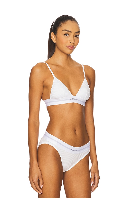Calvin Klein Underwear Modern Rib Unlined Triangle Bra In White