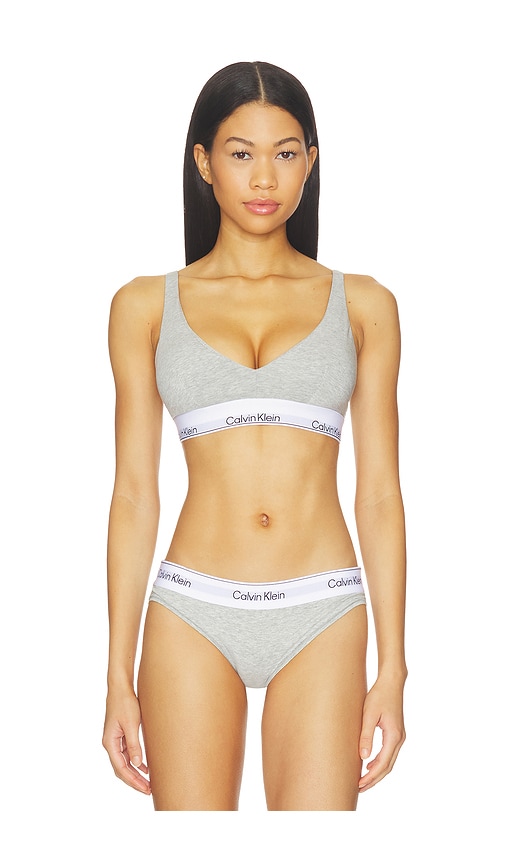 Calvin Klein Underwear Push Up Triangle Bralette In Gray