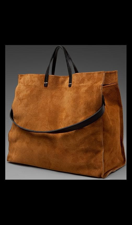 Clare V. Suede Tote in Camel