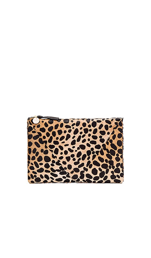 Clare V. Flat Clutch in Leopard Hair