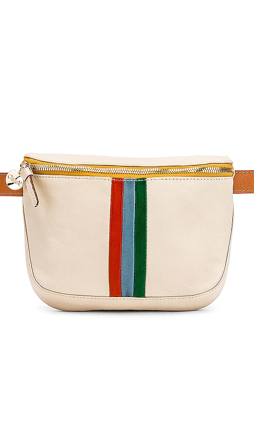 Clare V. Fanny Pack in Natural Rustic W Blk & CRM Stripes