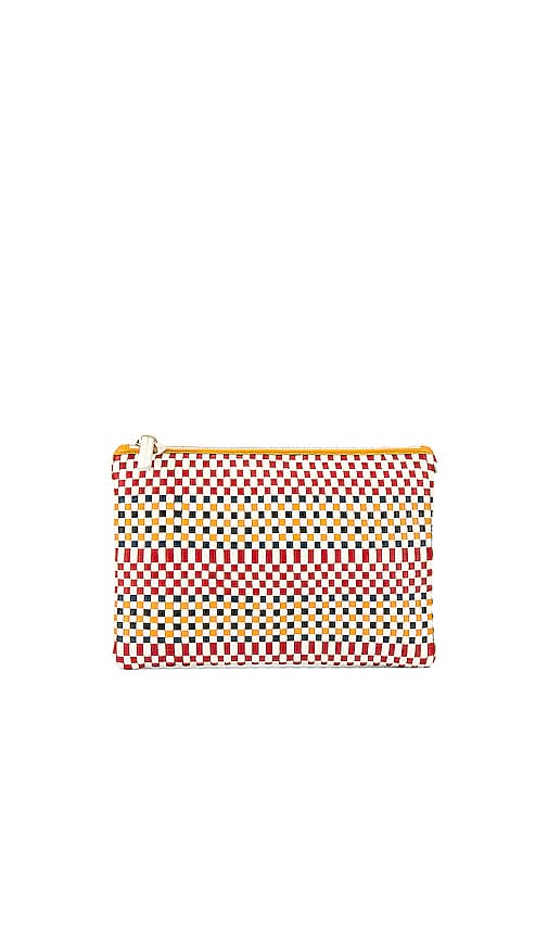 Plaid Woven Flat Clutch