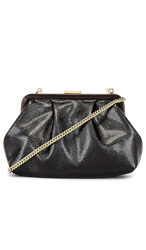 Clare V. Sissy Clutch in Black Lizard | REVOLVE