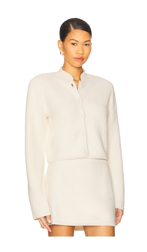 Clea Caelia Boucle Knit Jacket In White