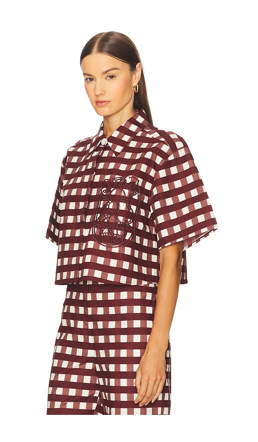 Clea Flavio Boxy Shirt In Burgundy