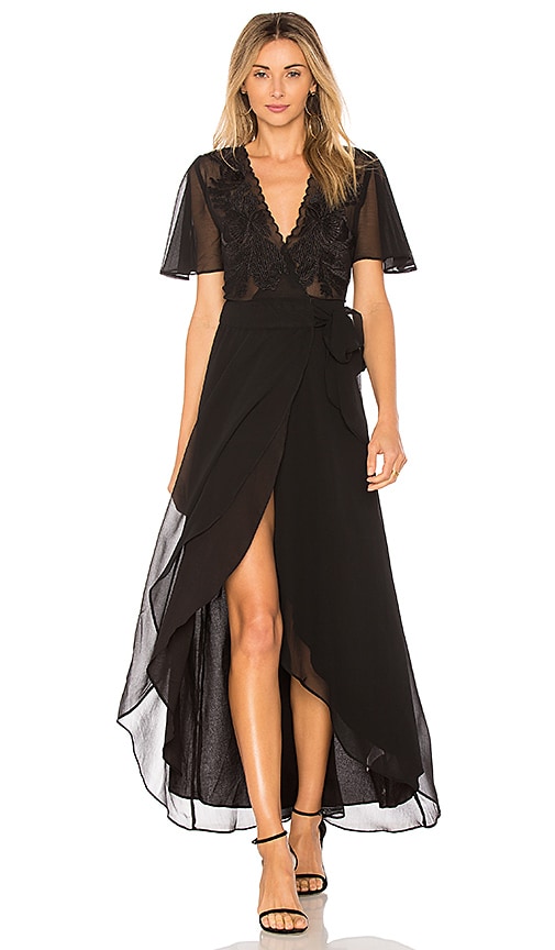 Cleobella Radley Wrap Dress in Black Embroidered | REVOLVE