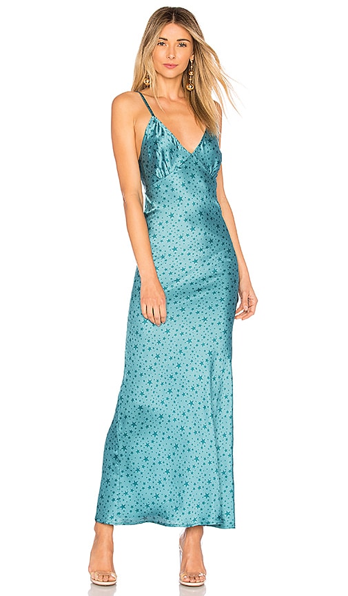 turquoise slip dress