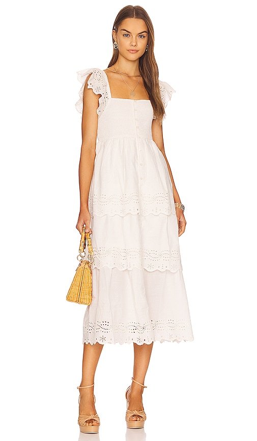 Cleobella Summer Ankle Dress in Ivory | REVOLVE