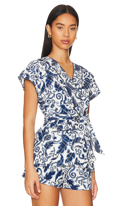 Shop Cleobella Tayla Wrap Vest Top In Azulejo