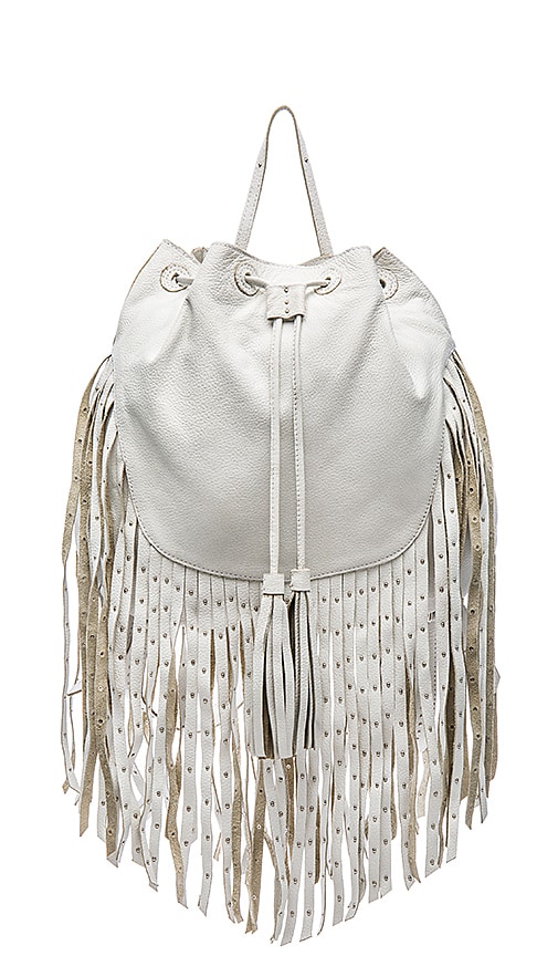 Leather fringe backpack