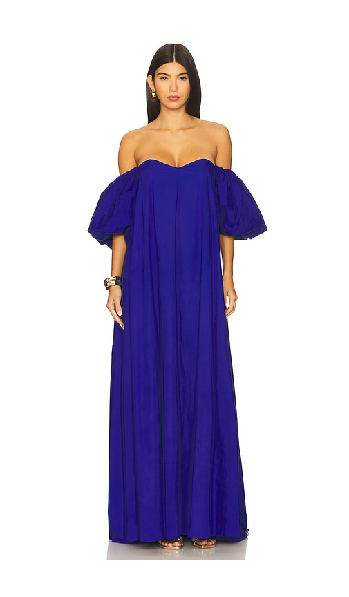 Caroline Constas Palmer Gown In Blue